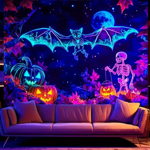 fluorescent wall decoration colorful 2d banner