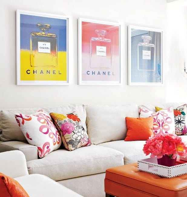 perfume bottles wall art