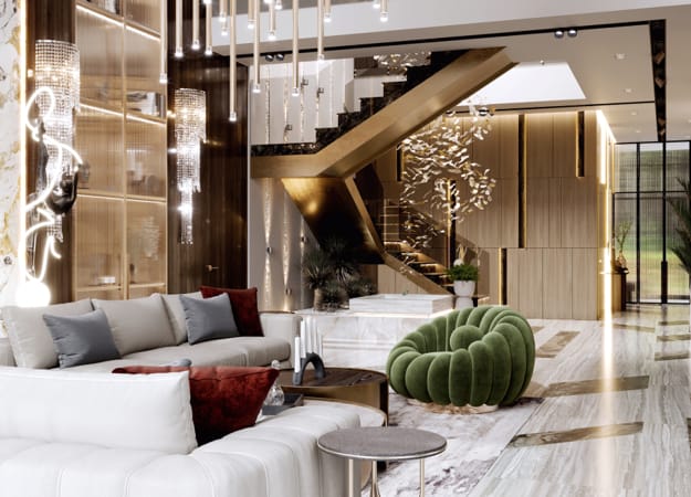 glamorous bold interior design