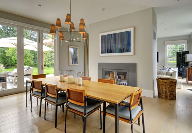 mid century style modern interiors architectural features, colors