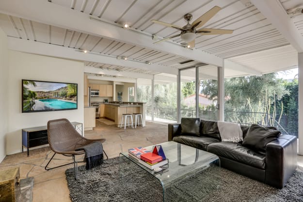 mid century style modern interiors architectural features, colors