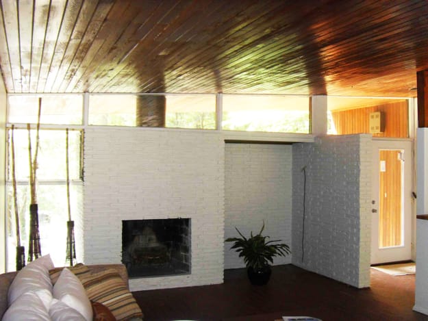 mid century style modern interiors architectural features, colors