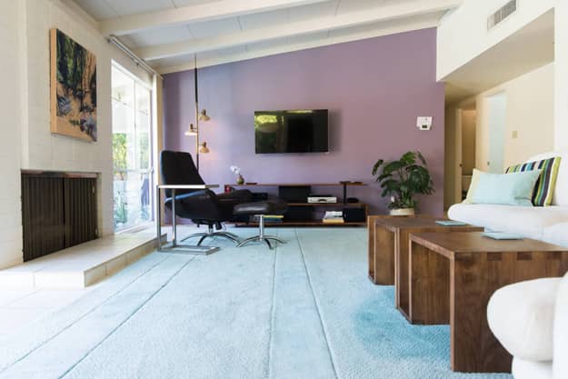mid century style modern interiors architectural features, colors