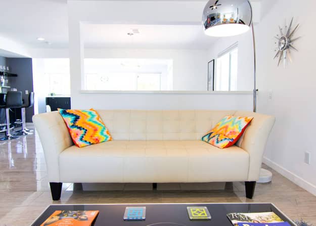 mid century style modern interiors architectural features, colors