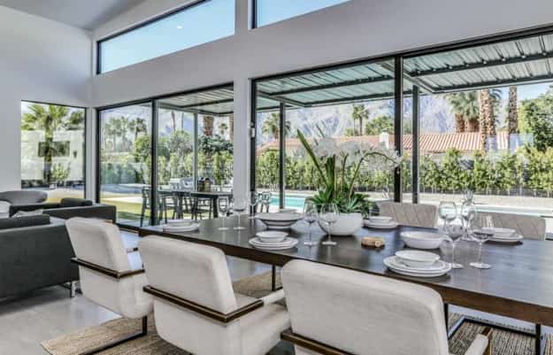 mid century style modern interiors architectural features, colors