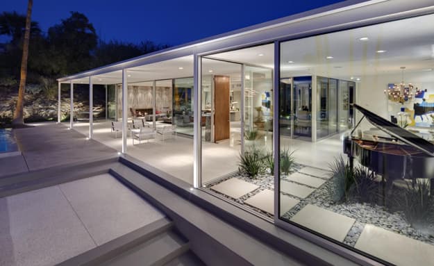 mid century style modern interiors architectural features, colors