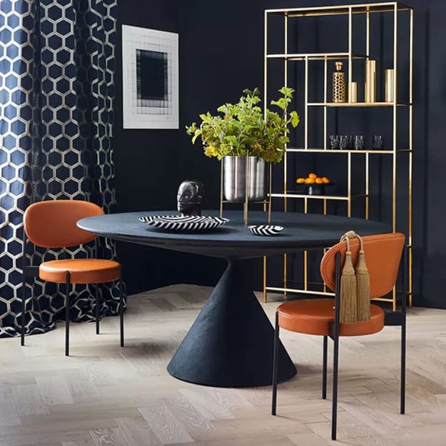 black amber orange interior colors
