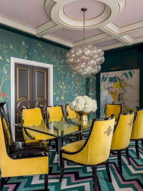 art deco home furnishings luxe textures contrasting interior colors