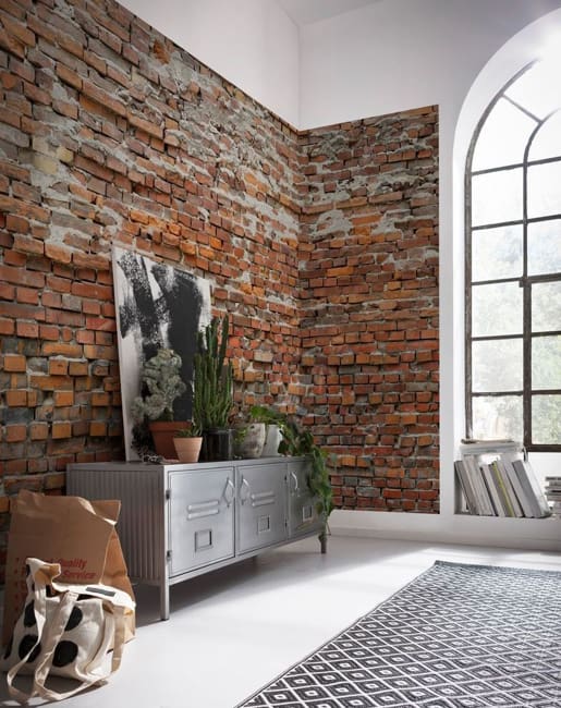 contemporary wall design brick pattern
