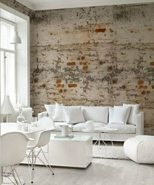 vintage style brick wall design