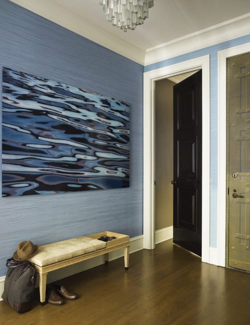 wall art matching single hue wallpaper