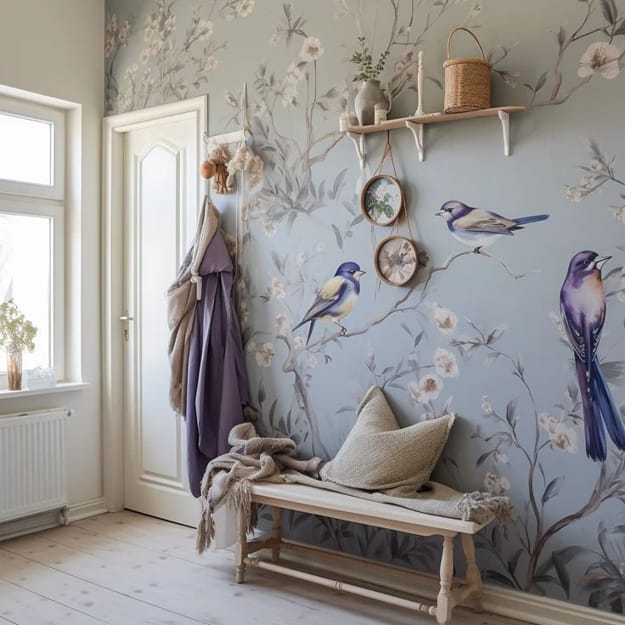 elegant bird wallpaper design