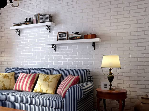 brick wall shelves