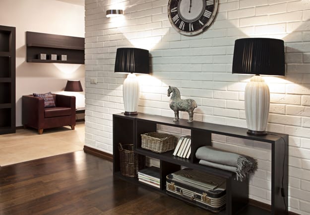 contrasting black decor white wall design