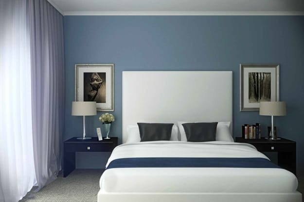 blue wallpaper bedroom design