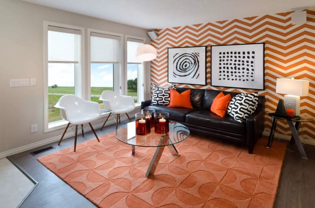 warm design ideas orange color