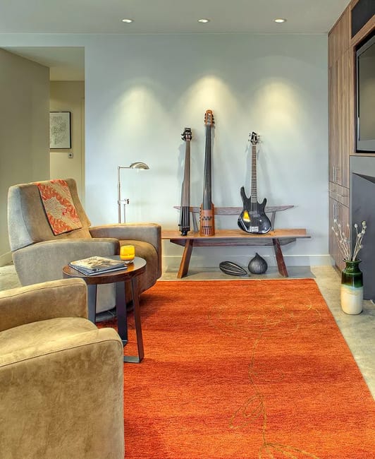 orange floor rug