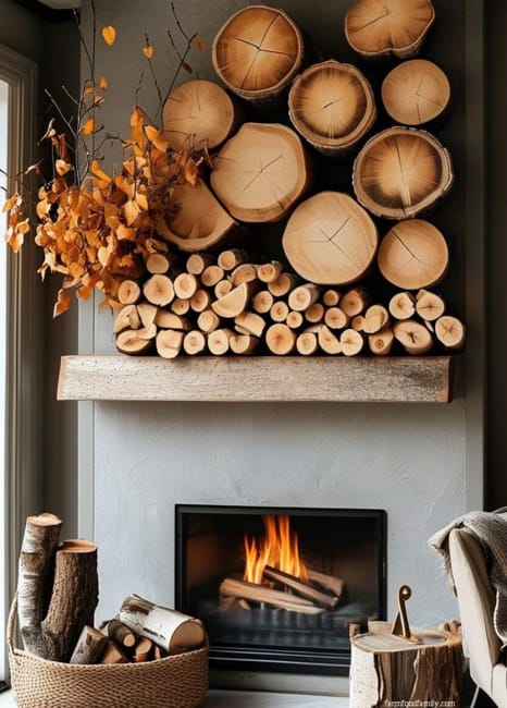 rustic decor fall fireplace mantels