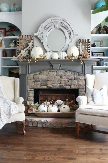 vintage decor fall fireplace mantels