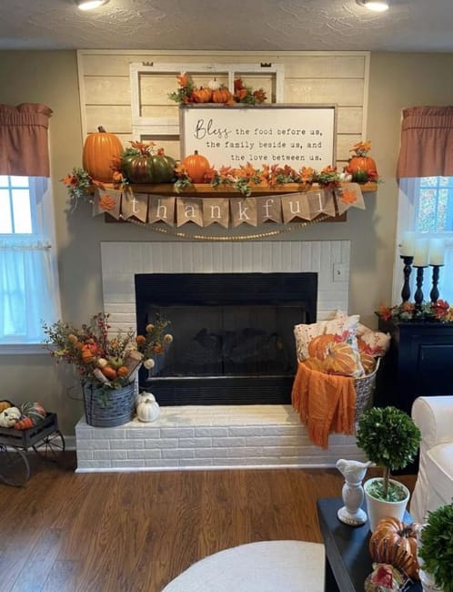traditional seasonal decor fall fireplace mantels
