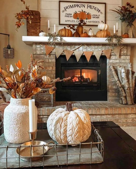 vintage decor fall fireplace mantels
