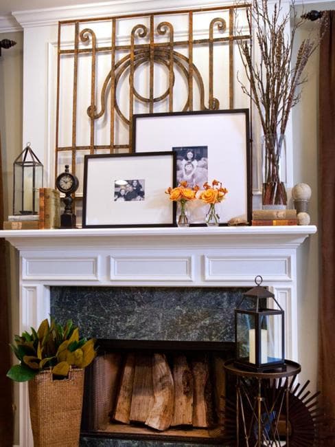 traditional seasonal decor fall fireplace mantels