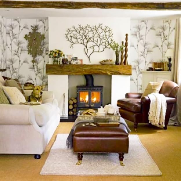traditional seasonal decor fall fireplace mantels