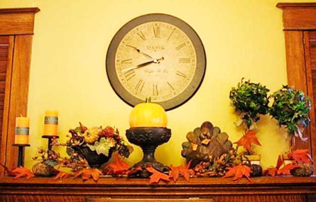 traditional seasonal decor fall fireplace mantels