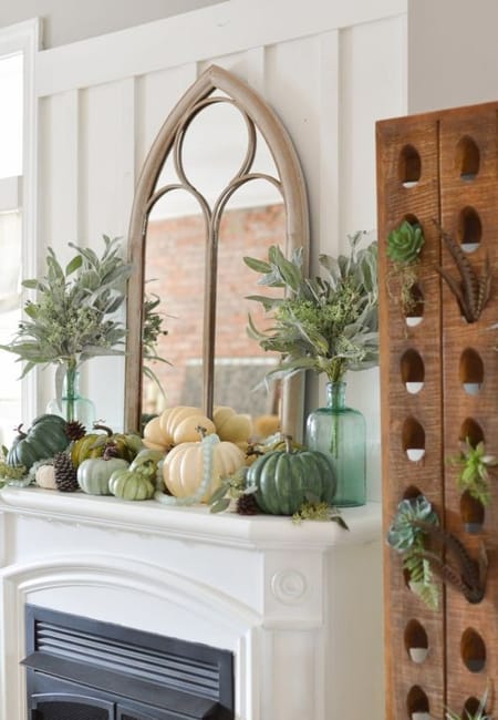vintage mirror frame pumpkins