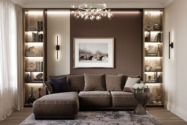 living room design wall paneling ideas