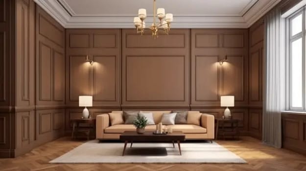 living room design wall paneling ideas