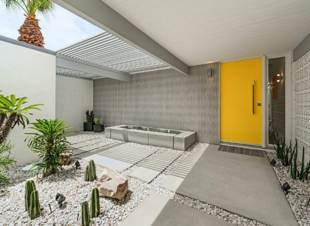 accent door color mid century modern color trends