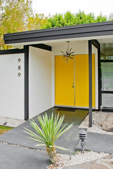 yellow accent color mid century modern homes
