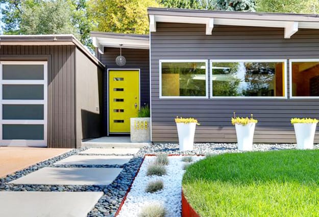 greenish yellow front door