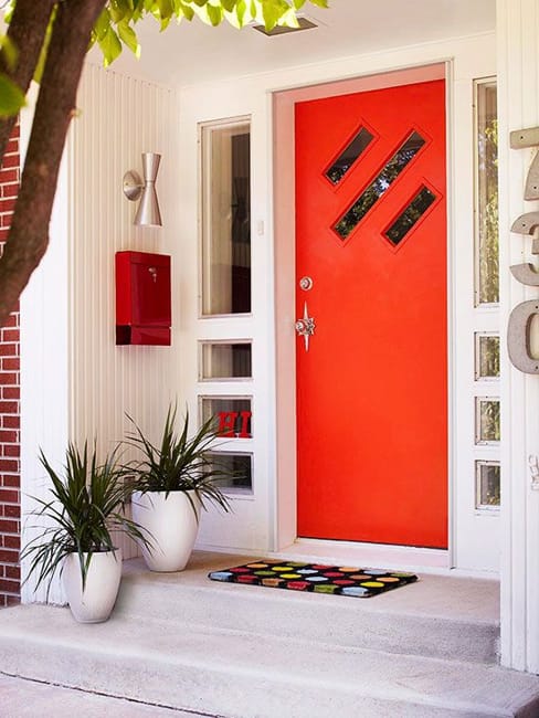 accent door color mid century modern color trends