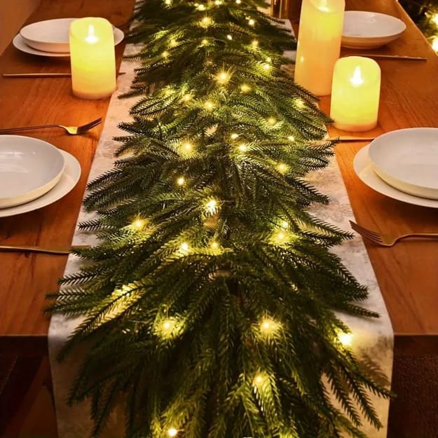 green colors leaf patterns party table setting ideas