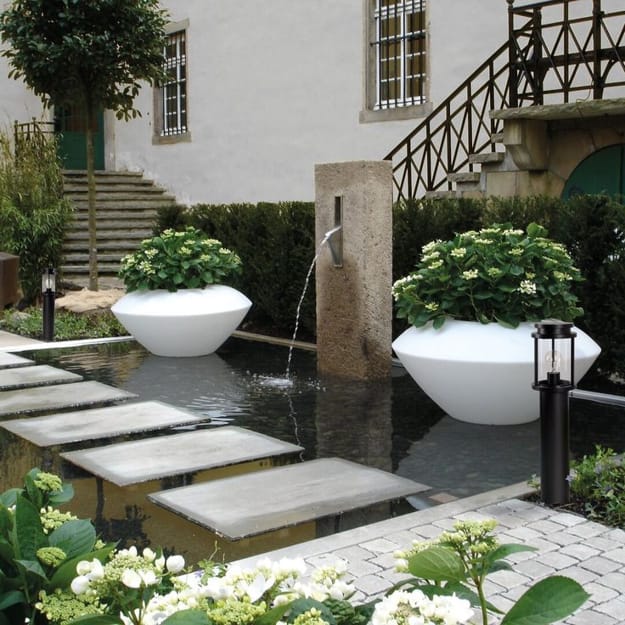 contemporary design ideas water fountain yard landscaping