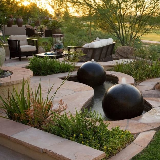 contemporary design ideas water fountain yard landscaping