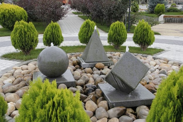 contemporary design ideas water fountain yard landscaping