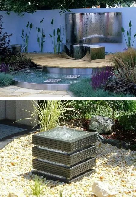 contemporary design ideas water fountain yard landscaping