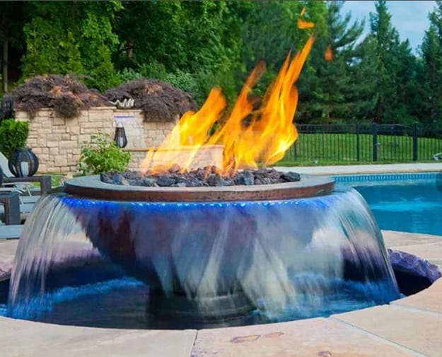 water fountain bowl fire pit