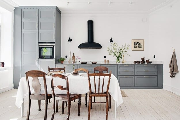 contemporary kitchen interior no upper cabinets