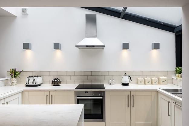 contemporary kitchen interior no upper cabinets