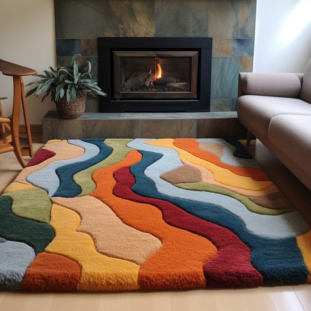 colorful contemporary floor rug