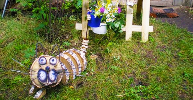 recycled wood craft ideas garden decorations