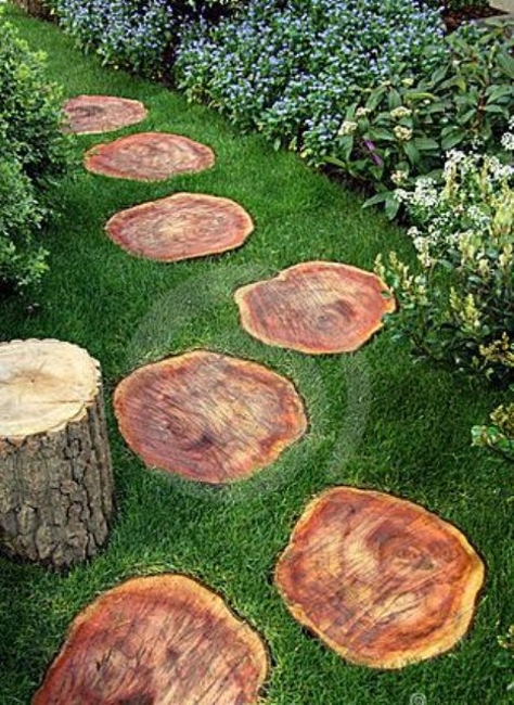 wooden garden path