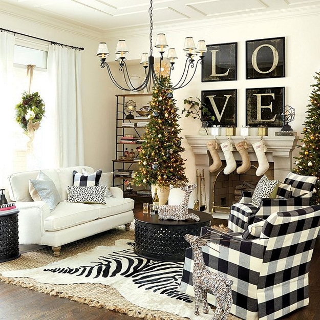 black white winter holiday decor ideas