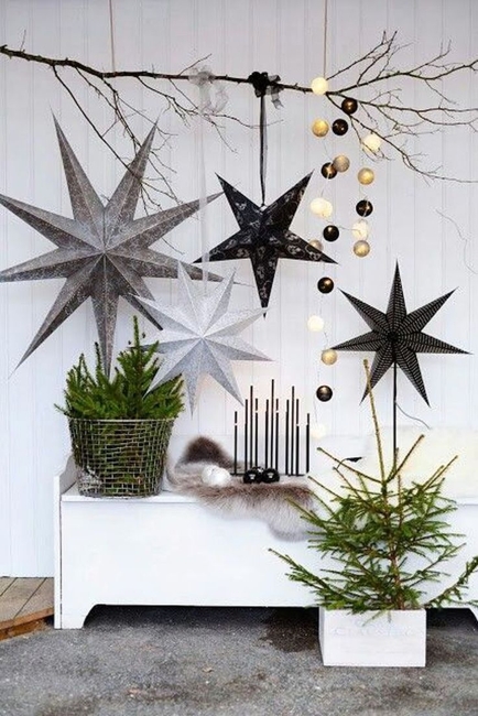 black white holiday decorations