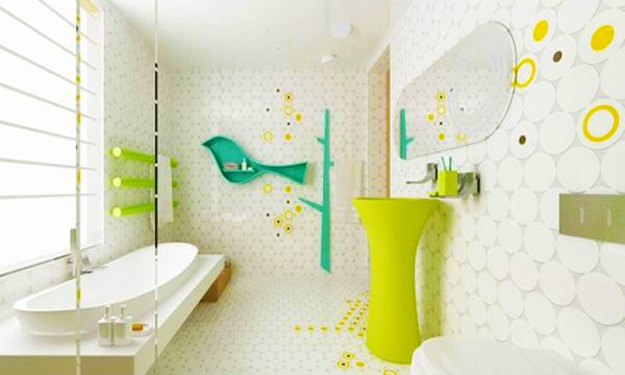 creative colorful young child bathroom decorating themes