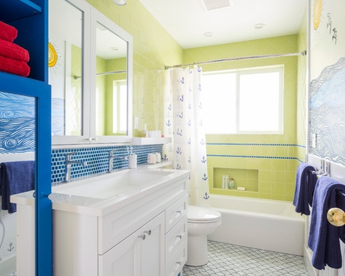 creative colorful young child bathroom decorating themes